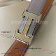 Perfect Replica Hermes Frosted Gold Buckle Gray Belt Brown Back (2)_th.jpg